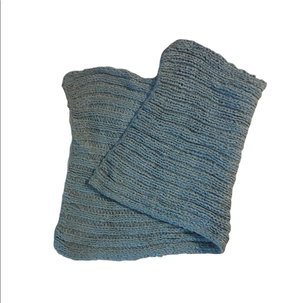 Knitted Newborn Small Baby Blanket Handmade Chenille Teal. Never Used.